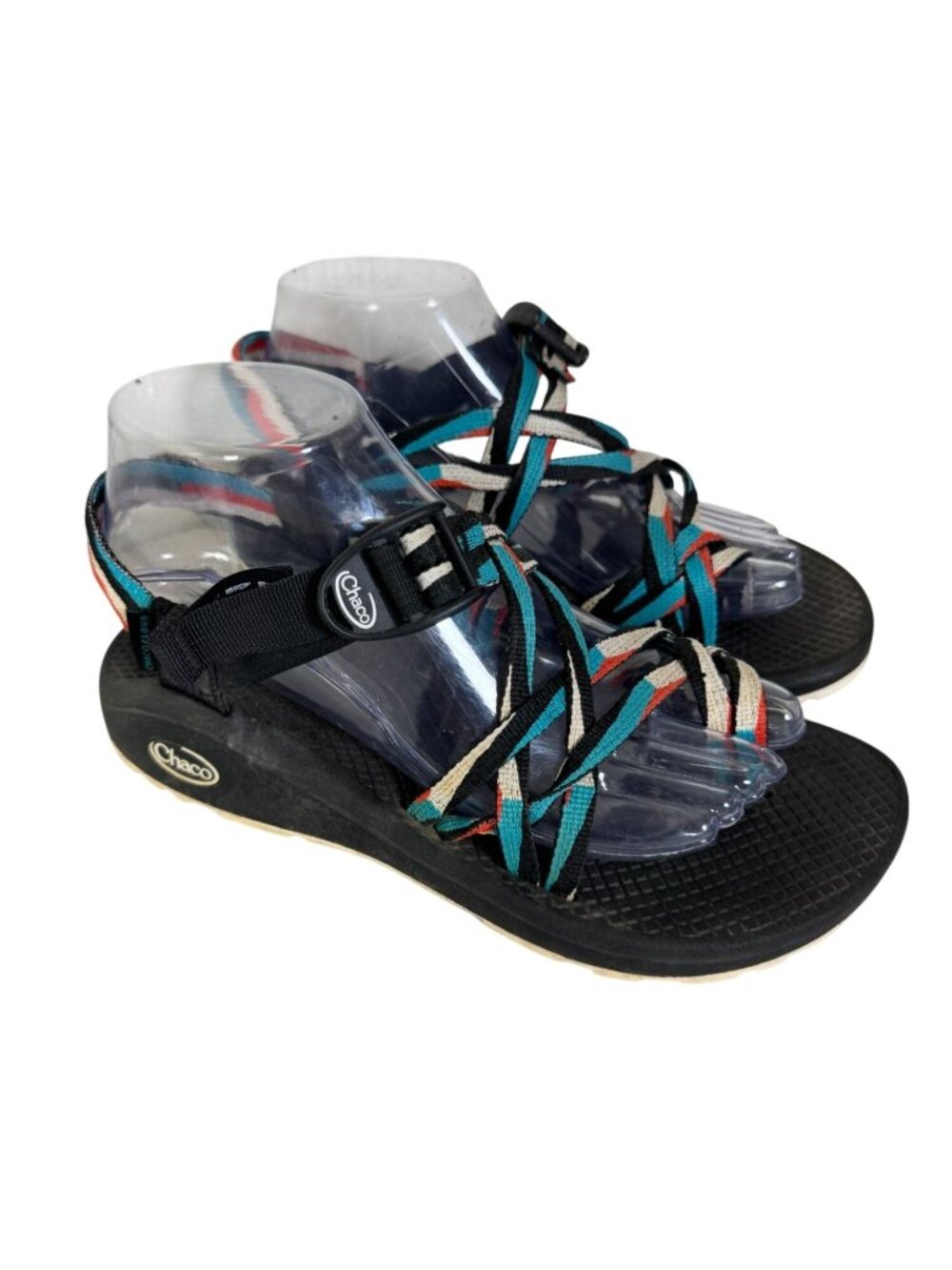 Chaco Women's Teal Black Multicolor Strappy Sandals